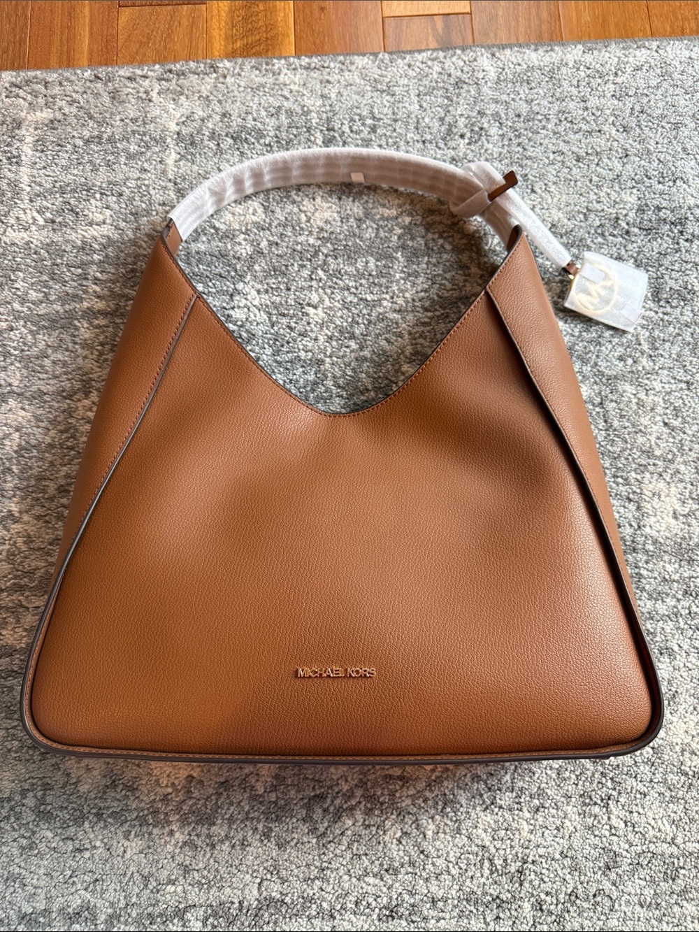 New with tags Authentic Michael Kors Raquel Cognac Pebbled Leather Purse/Handbag